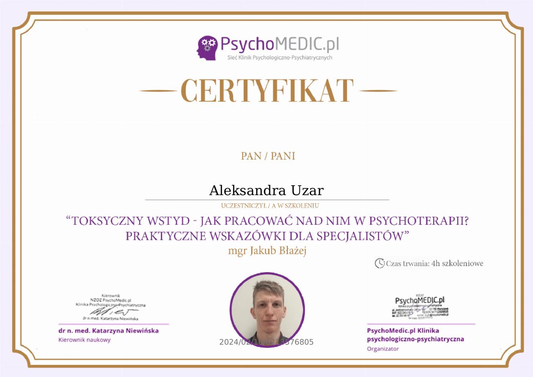 Certyfikat — Toksyczny wstyd